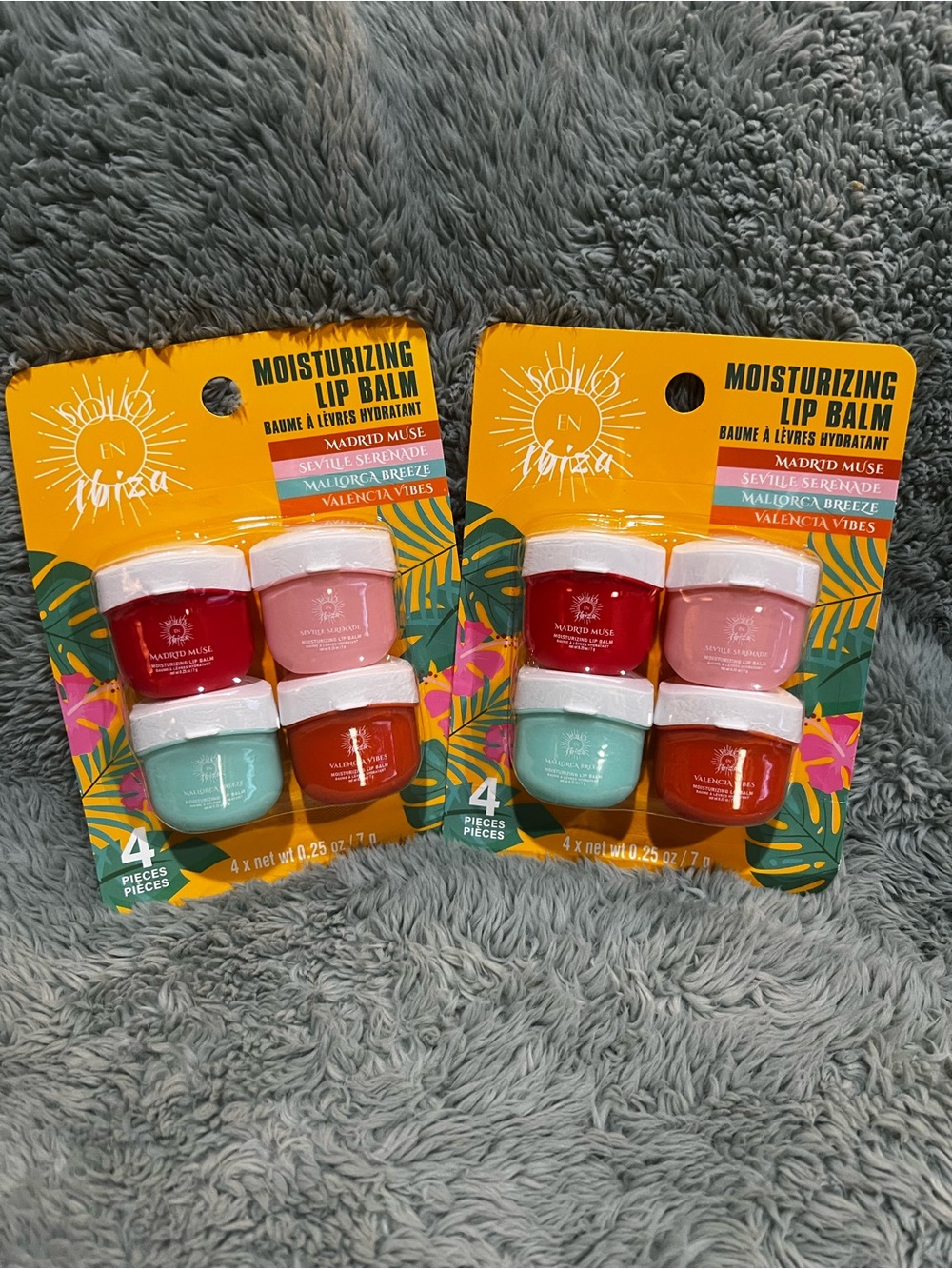 SOLO EN IBIZA Moisturizing Lip Balm 4 pack- 2 Packs- New